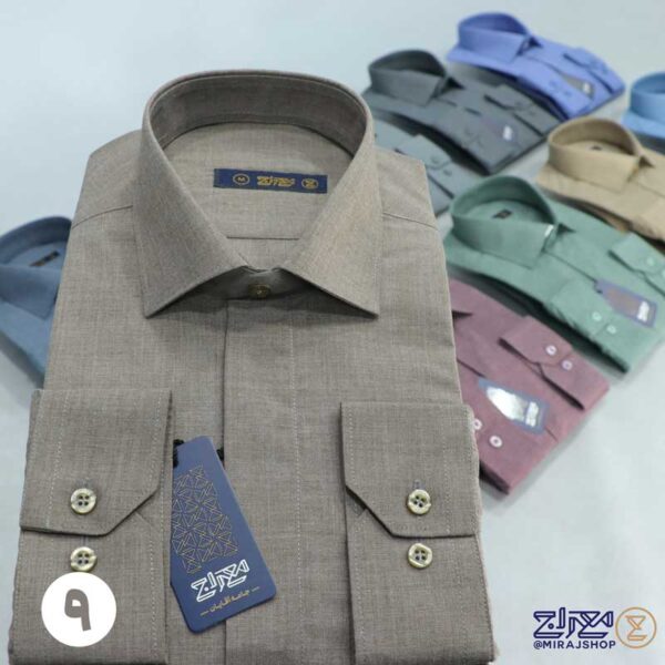 پیراهن مردانه تترون اسلپ دکمه مخفی