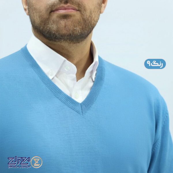 بافت مردانه پنبه‌ ای یقه هفت