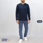 بلوز مردانه یقه کوبایی پنبه کشی ماراتن