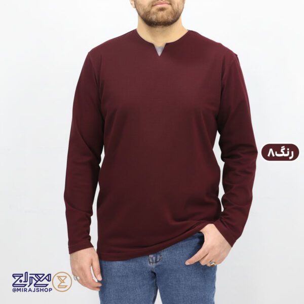 بلوز مردانه یقه کوبایی پنبه کشی ماراتن