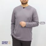 بلوز مردانه یقه کوبایی پنبه کشی ماراتن