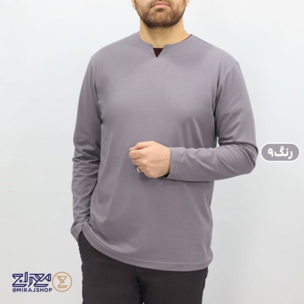 بلوز مردانه یقه کوبایی پنبه کشی ماراتن