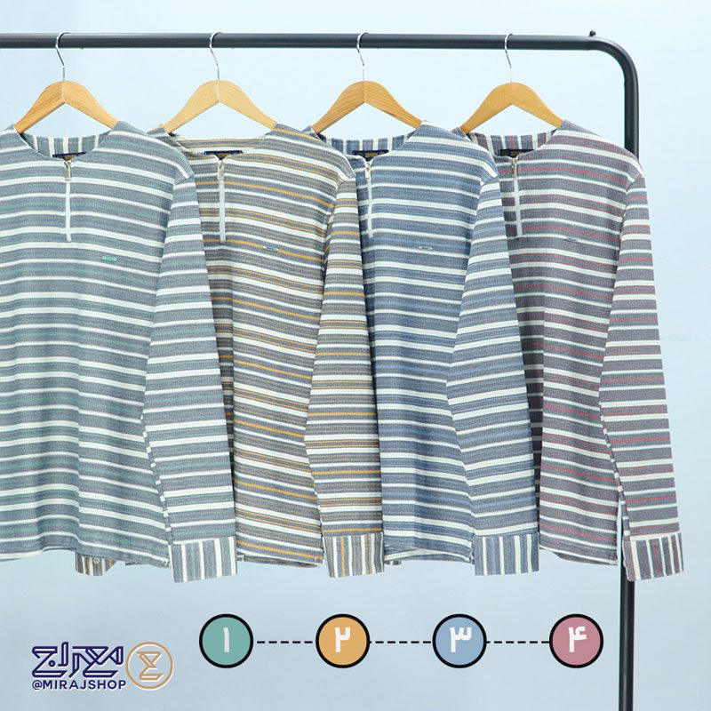 بلوز مردانه پنبه رینگر نیم‌ زیپ