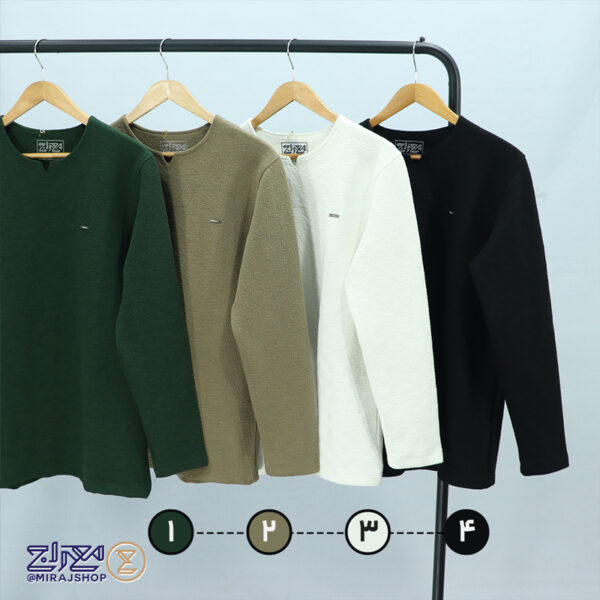 بلوز مردانه پنبه ژاکارد یقه کوبایی