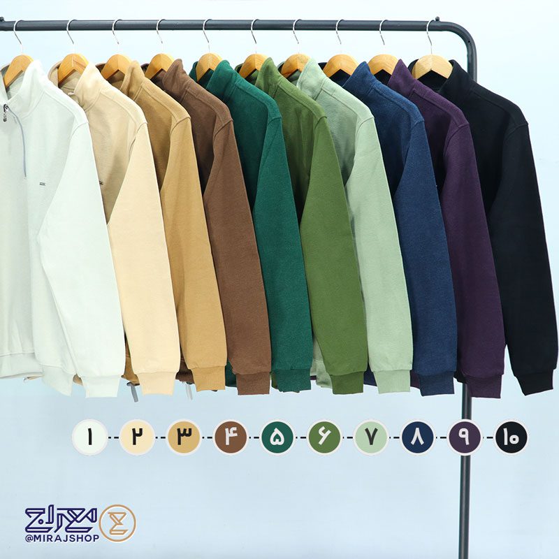 بلوز مردانه پنبه سلانیک نیم زیپ