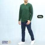 بلوز مردانه پنبه ژاکارد یقه کوبایی