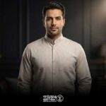 پیراهن مردانه پنبه کنفی بافت اسلپ یقه دیپلمات