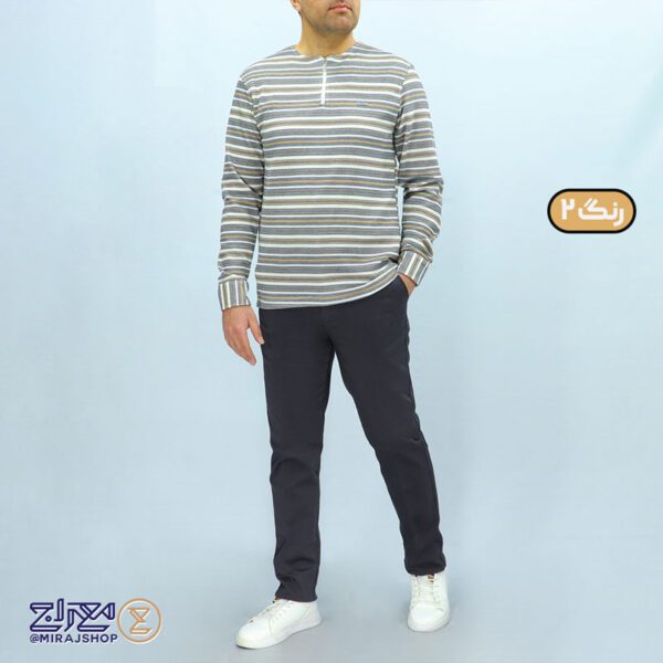 بلوز مردانه پنبه رینگر نیم‌ زیپ