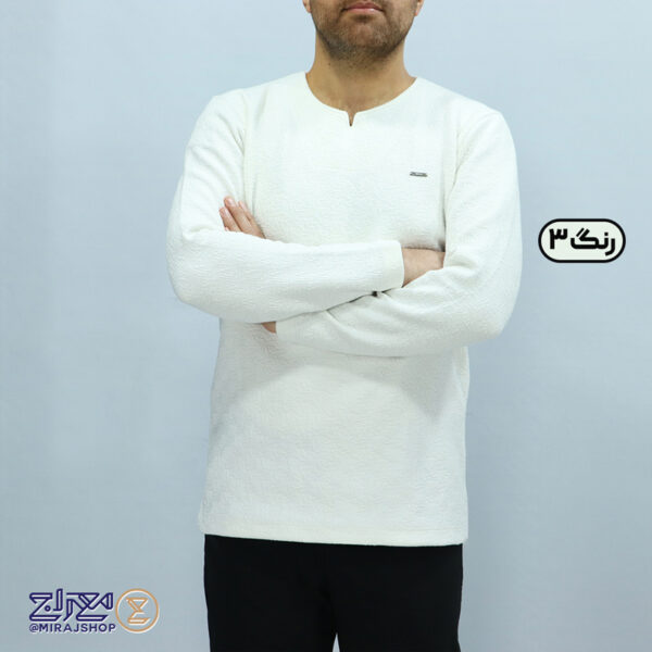 بلوز مردانه پنبه ژاکارد یقه کوبایی