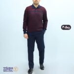 بلوز مردانه پنبه ژاکارد یقه دار