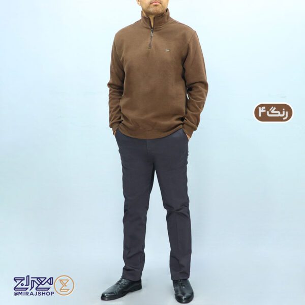 بلوز مردانه پنبه سلانیک نیم زیپ