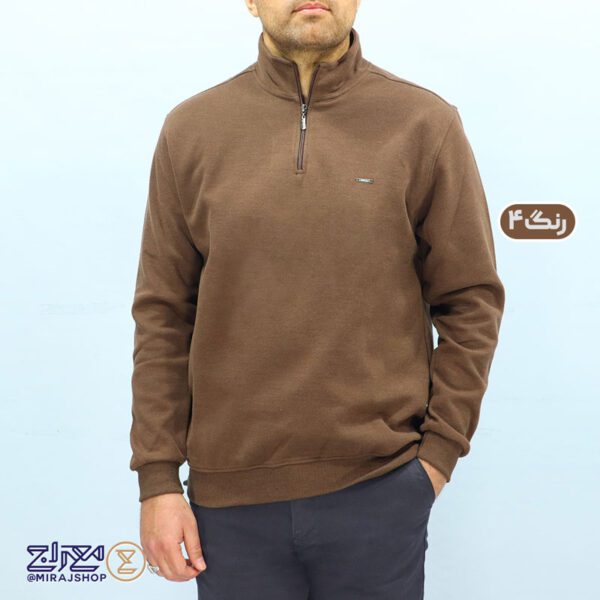 بلوز مردانه پنبه سلانیک نیم زیپ