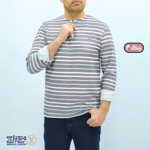 بلوز مردانه پنبه رینگر نیم‌ زیپ