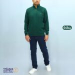 بلوز مردانه پنبه سلانیک نیم زیپ