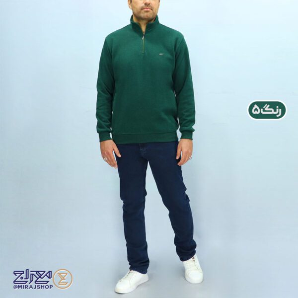 بلوز مردانه پنبه سلانیک نیم زیپ