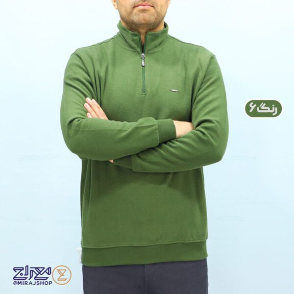 بلوز مردانه پنبه سلانیک نیم زیپ