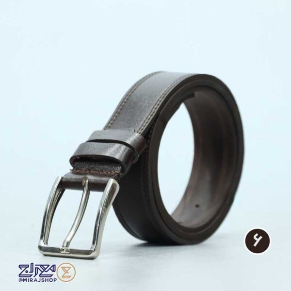 کمربند مردانه چرم طبیعی زبانه دار چکاوک - Image 6