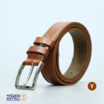 کمربند مردانه چرم طبیعی زبانه دار چکاوک - Image 5