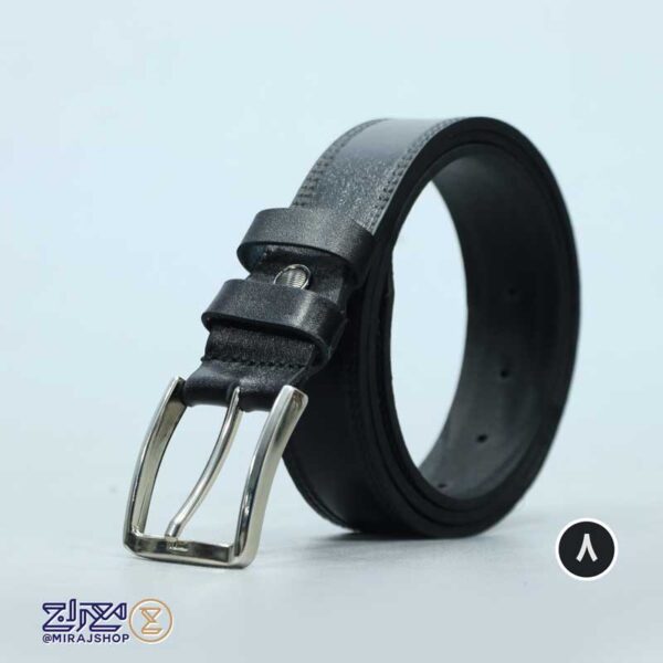 کمربند مردانه چرم طبیعی زبانه دار چکاوک - Image 4