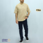 تیشرت مردانه پنبه فندوقی باکسی