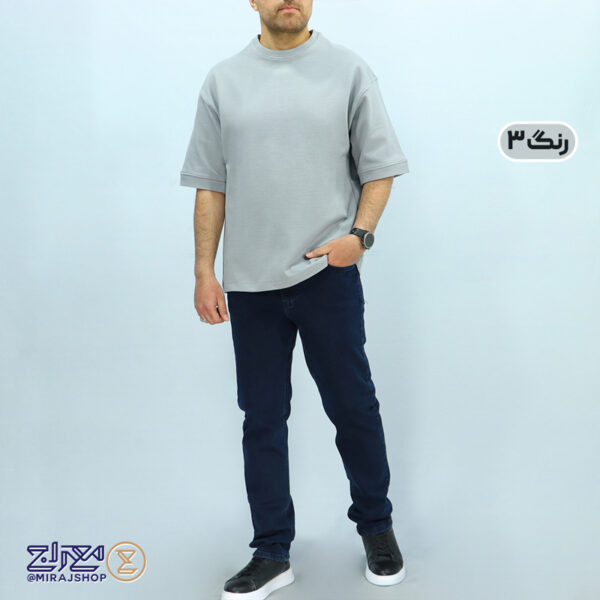 تیشرت مردانه پنبه فندوقی باکسی