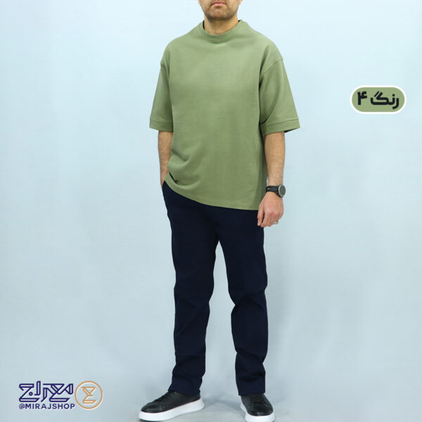 تیشرت مردانه پنبه فندوقی باکسی