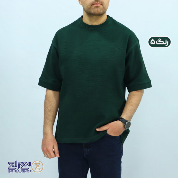 تیشرت مردانه پنبه فندوقی باکسی