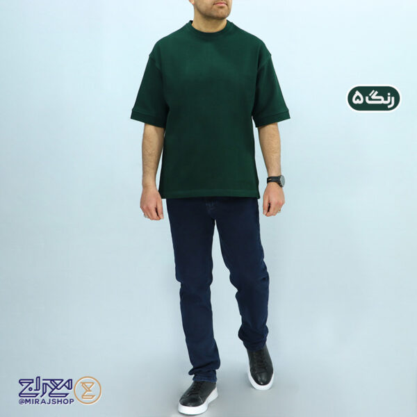 تیشرت مردانه پنبه فندوقی باکسی