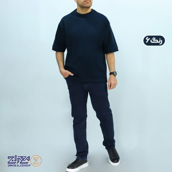 تیشرت مردانه پنبه فندوقی باکسی