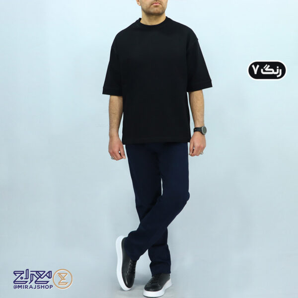 تیشرت مردانه پنبه فندوقی باکسی