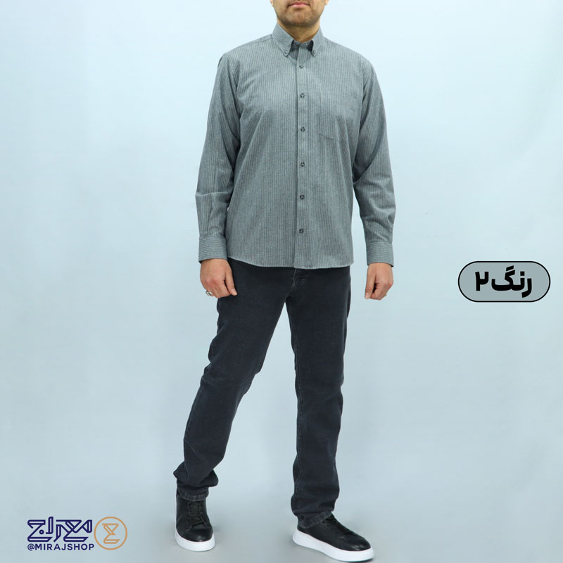 رنگ2-(5) پیراهن مردانه پشمی تُرک طرح خطی