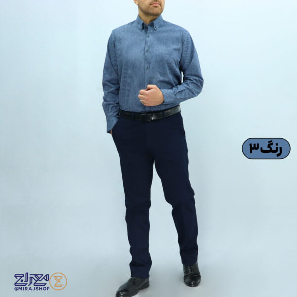 پیراهن مردانه پشمی ترک خط دار