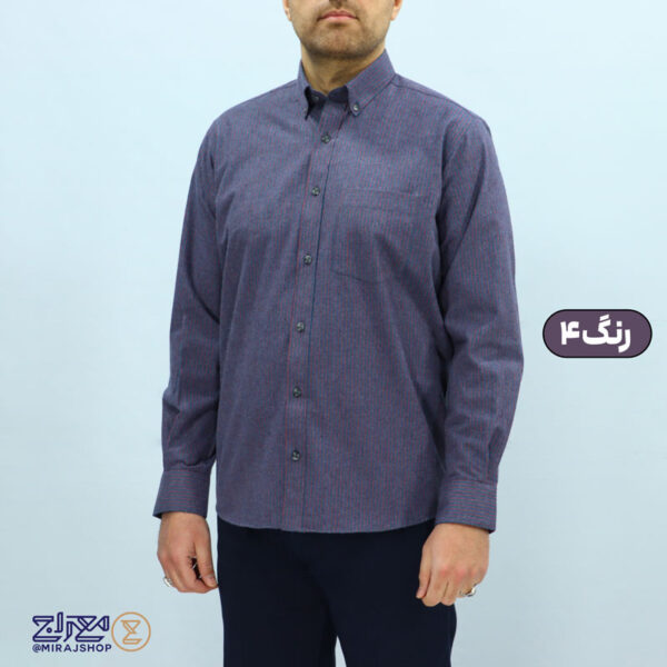 پیراهن مردانه پشمی ترک خط دار