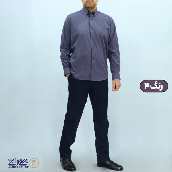 پیراهن مردانه پشمی ترک خط دار