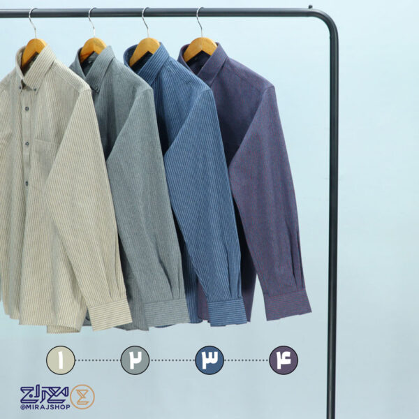 پیراهن مردانه پشمی ترک خط دار