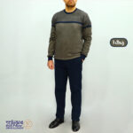 بلوز مردانه پنبه ژاکارد یقه گرد