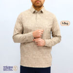 بلوز مردانه پنبه ماکان چاپی یقه دار