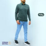 بلوز مردانه پنبه سلانیک یقه دار طرح دار