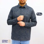 بلوز مردانه پنبه ماکان چاپی یقه دار