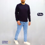 بلوز مردانه پنبه ژاکارد یقه گرد