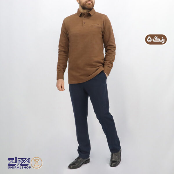 بلوز مردانه پنبه ژاکارد رینگر یقه دار