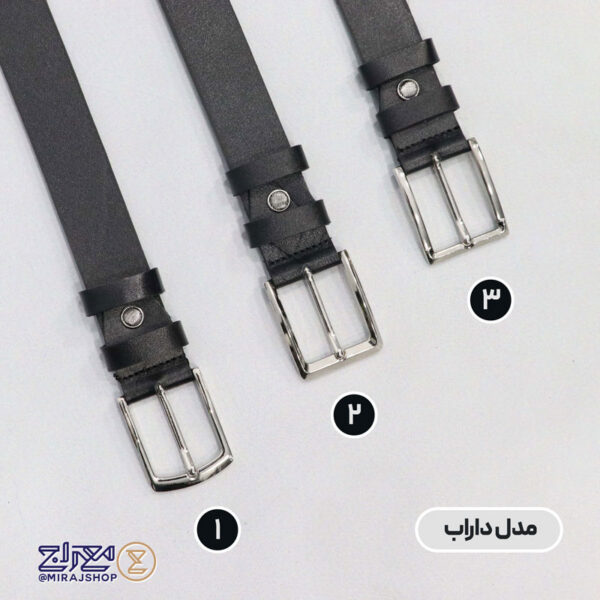 کمربند مردانه چرم طبیعی زبانه دار مدل داراب - Image 2