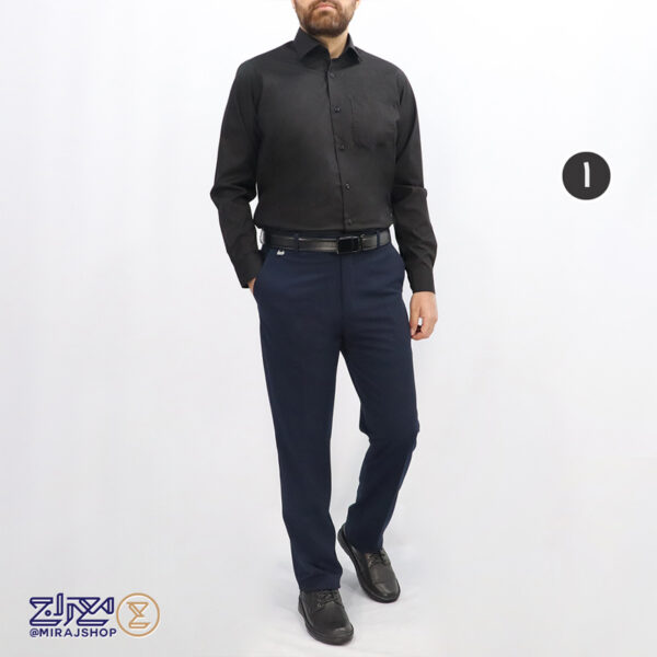 پیراهن مشکی مردانه تترون