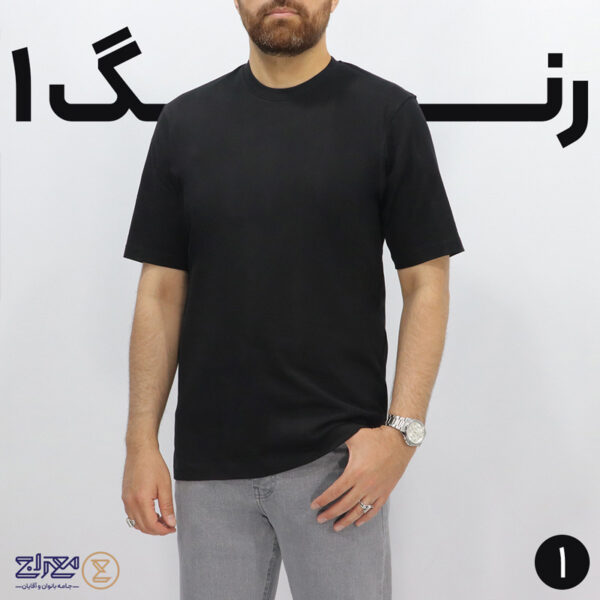 تیشرت مردانه پنبه ای یقه گرد