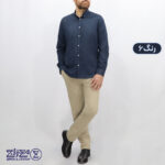پیراهن مردانه پنبه کنفی یقه دار