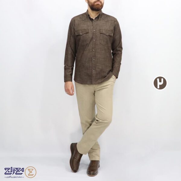 پیراهن مردانه جین پنبه طبیعی