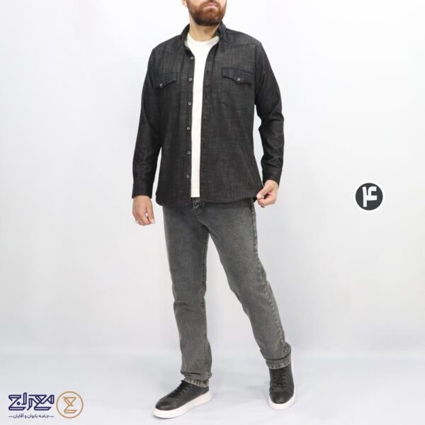 پیراهن مردانه جین پنبه طبیعی