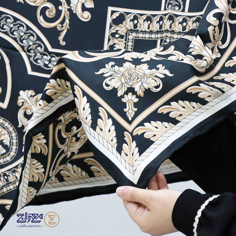 1 روسری ابریشم توییل طرح دار
