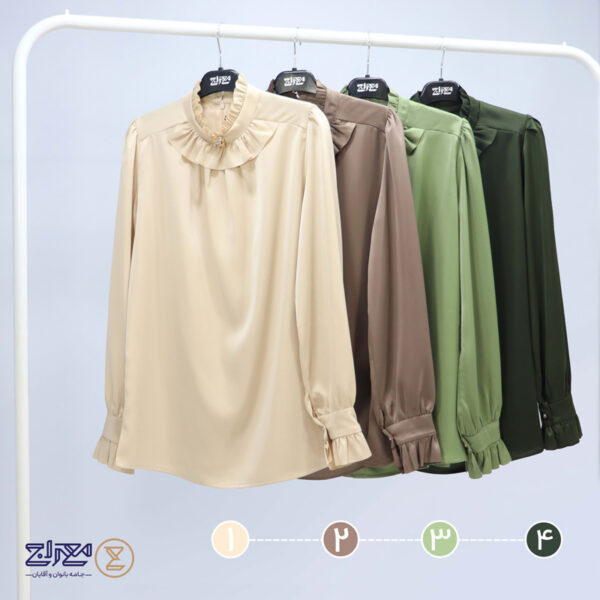 شومیز ساتن سنگدوزی شده